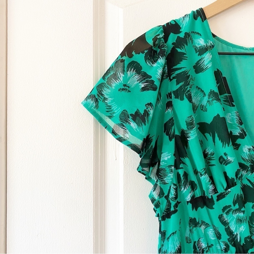 CHELSEA28 Floral Flutter Sleeve Tiered Chiffon Maxi Dress NWT Small - Picture 7 of 11